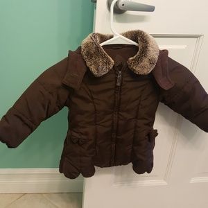 Girls London Fog Parka with detachable hood